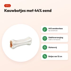 Trixie Denta Fun Duck Chewing Bones 12 cm 120 g – met 44% eend – voordelen