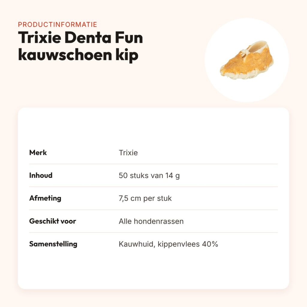 Trixie Denta Fun kauwschoen met kip 7,5 cm – 14 g, 50 stuks – productinformatie