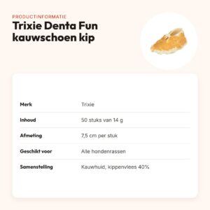 Trixie Denta Fun kauwschoen met kip 7,5 cm – 14 g, 50 stuks – productinformatie