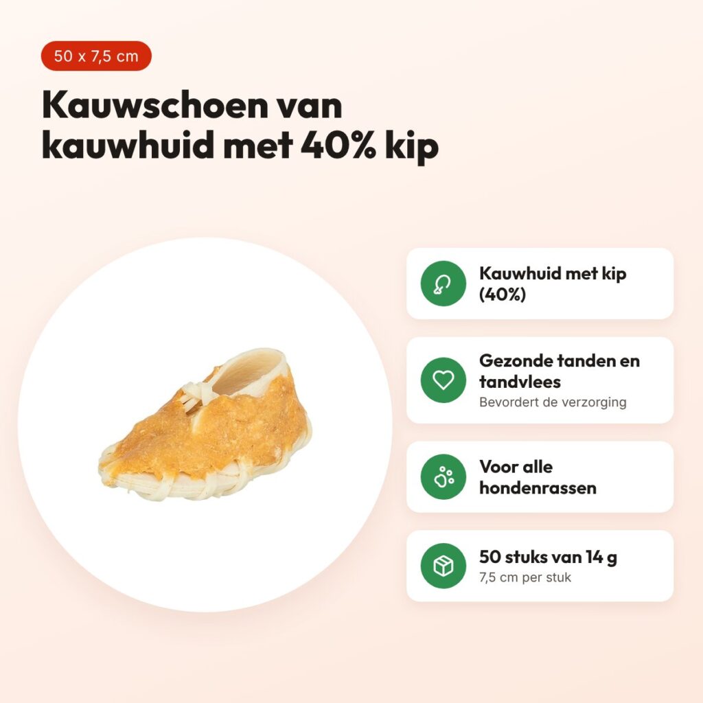 Trixie Denta Fun kauwschoen met kip 7,5 cm – 14 g, 50 stuks – voordelen