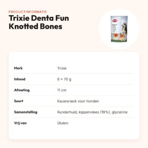 Trixie Denta Fun Knotted Chicken Chewing Bones 11 cm 6 x 70 g – productinformatie