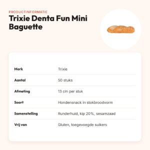 Trixie Denta Fun Mini Baguette 13 cm – runderhuid met kip, 50 stuks – productinformatie