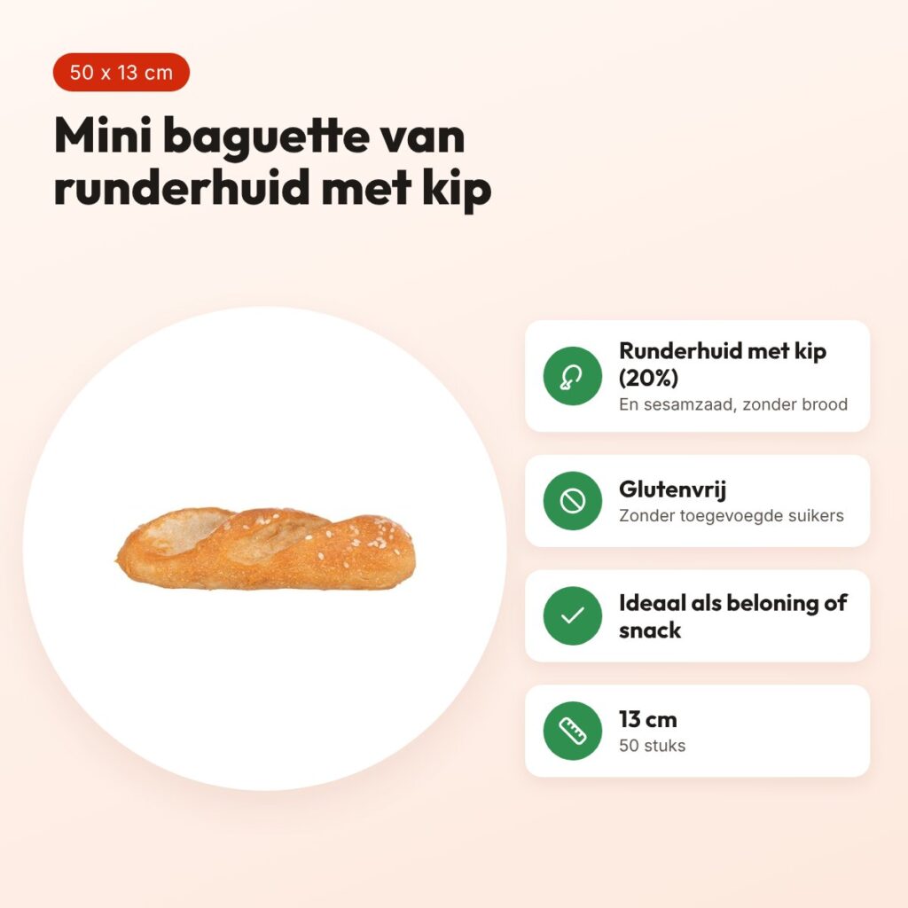 Trixie Denta Fun Mini Baguette 13 cm – runderhuid met kip, 50 stuks – voordelen