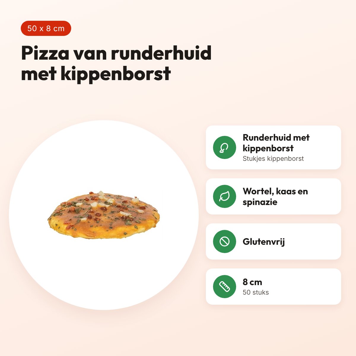 Trixie Denta Fun Pizza met kippenborst 8 cm – kauwsnack, 50 stuks – voordelen