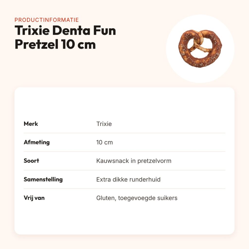Trixie Denta Fun Pretzels eend 10 cm – runderhuid met eend – productinformatie