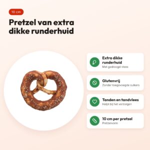 Trixie Denta Fun Pretzels eend 10 cm – runderhuid met eend – voordelen