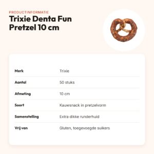 Trixie Denta Fun Pretzels eend 10 cm – runderhuid met eend, 50 stuks – productinformatie