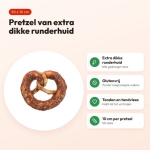 Trixie Denta Fun Pretzels eend 10 cm – runderhuid met eend, 50 stuks – voordelen