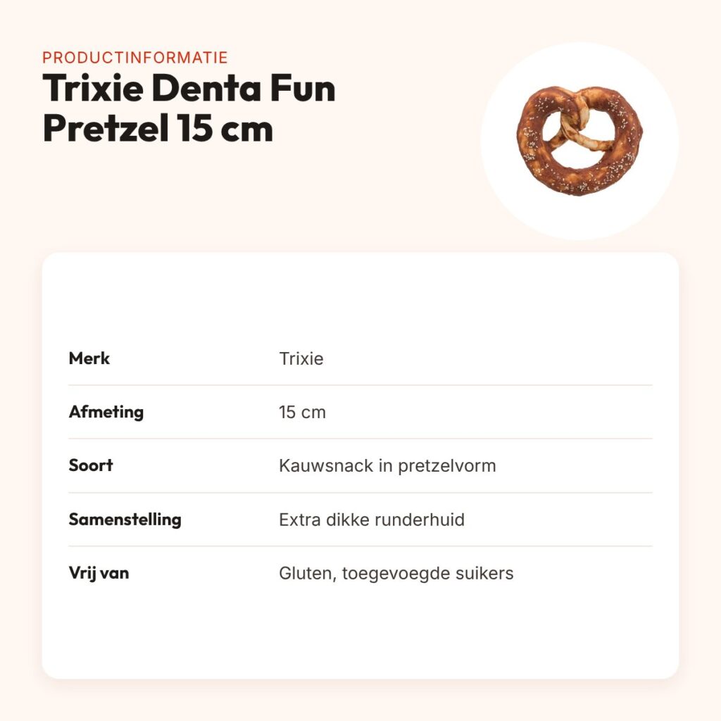 Trixie Denta Fun Pretzels eend 15 cm – runderhuid met eend – productinformatie