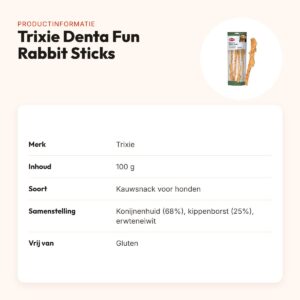 Trixie Denta Fun Rabbit Sticks kauwsnack met kippenborst 100 g – productinformatie