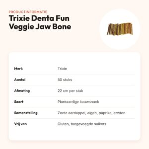 Trixie Denta Fun Veggie Jaw Bone 22 cm – plantaardige kauwsnack, 50 stuks – productinformatie