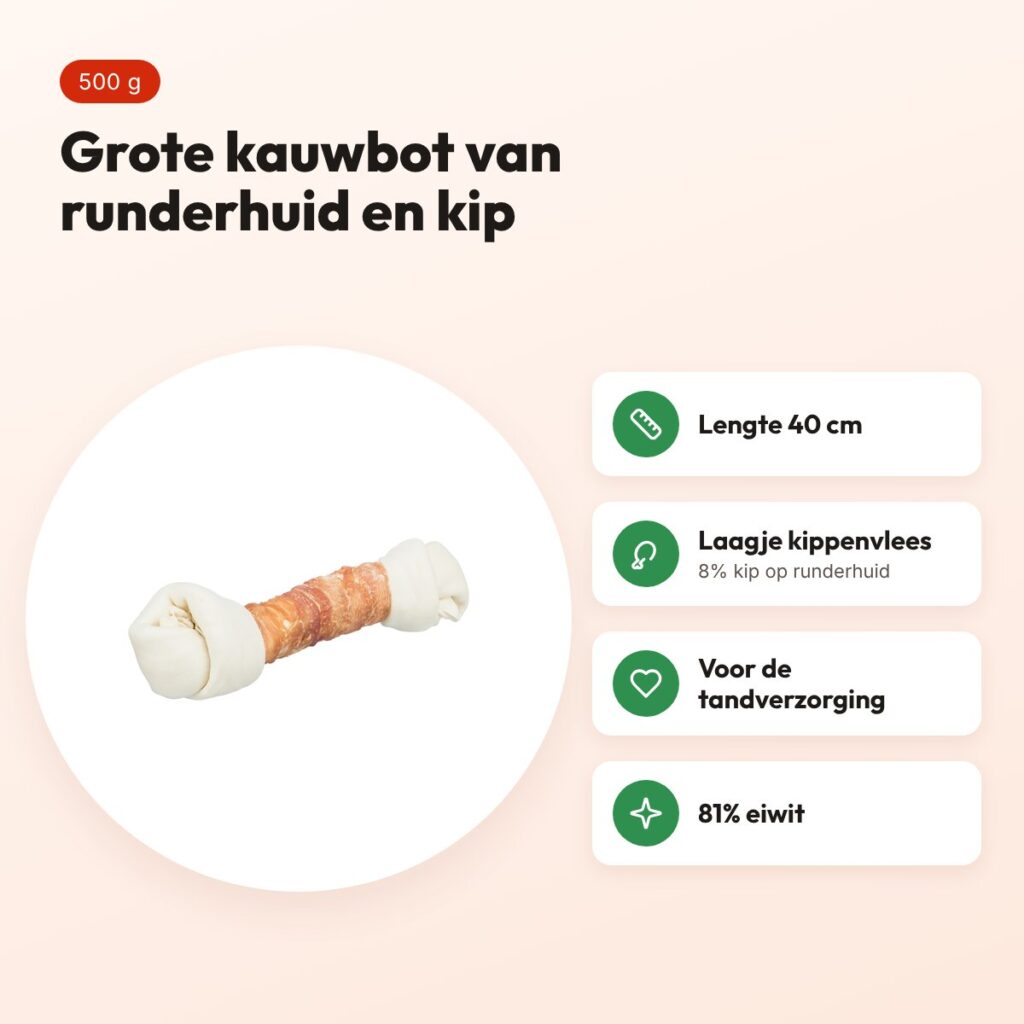 Trixie Dentafun Chicken Chewbot kauwbot runderhuid en kip 40 cm 500 g – voordelen