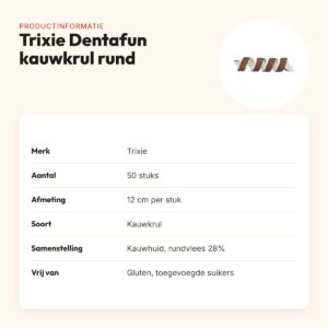 Trixie Dentafun kauwsnack rund 12 cm – glutenvrij, 50 stuks – productinformatie