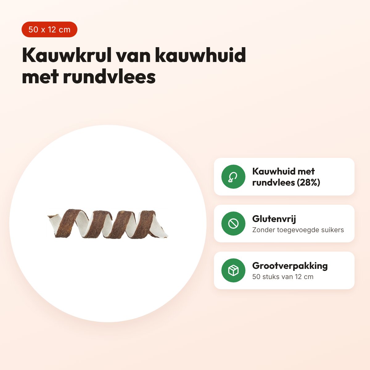 Trixie Dentafun kauwsnack rund 12 cm – glutenvrij, 50 stuks – voordelen