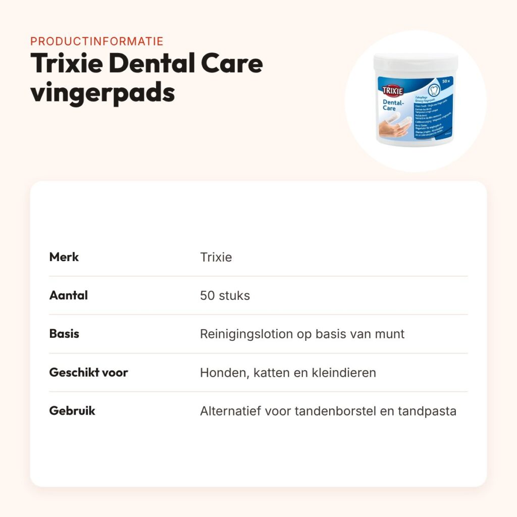 Trixie Dental Care vingerpads 50 stuks – gebitsreiniging met munt – productinformatie