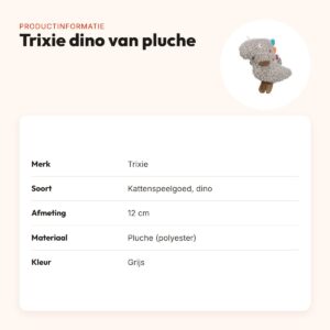 Trixie dino van pluche met catnip 12 cm – grijs – productinformatie