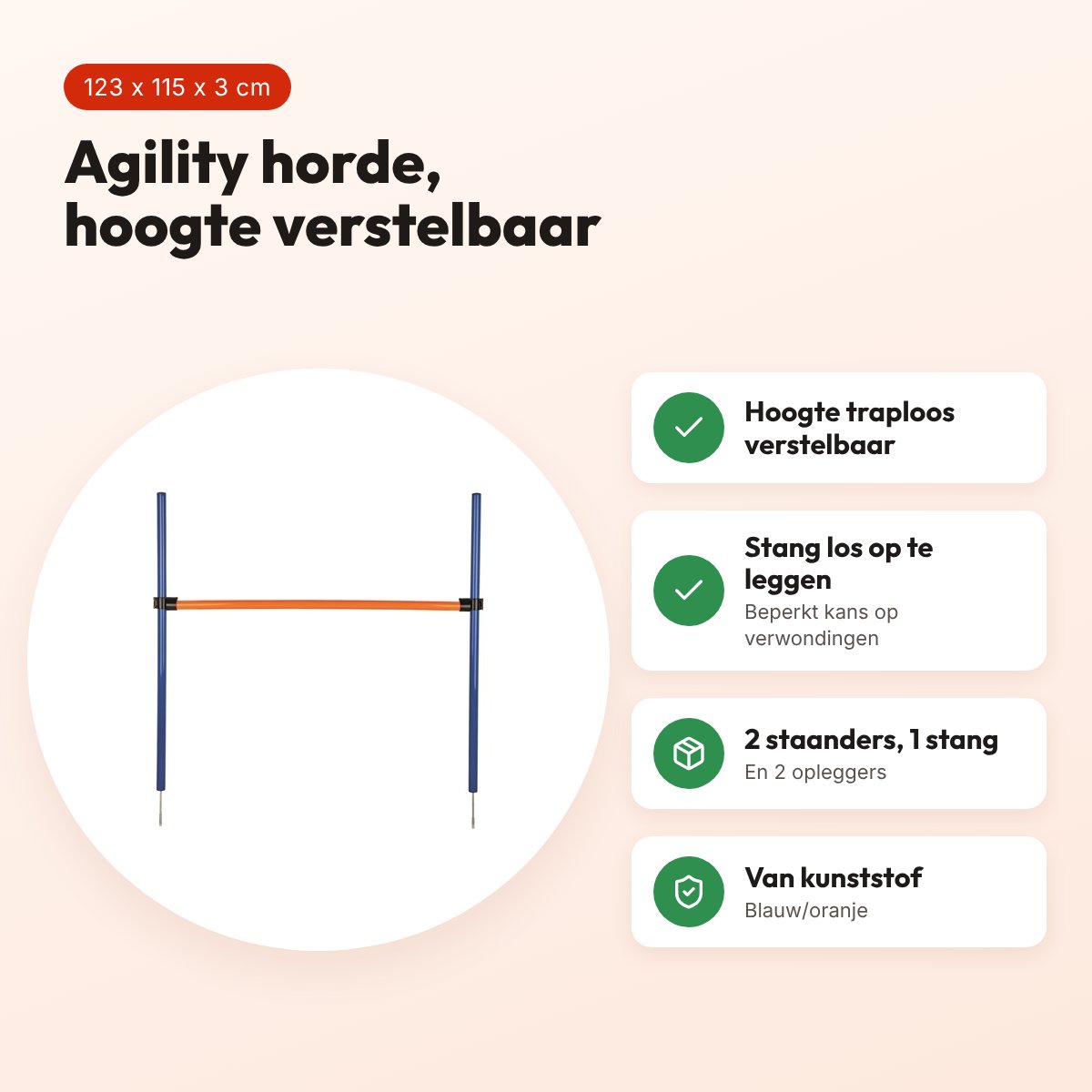Trixie Dog Activity agility horde blauw/oranje 123 x 115 x 3 cm – voordelen