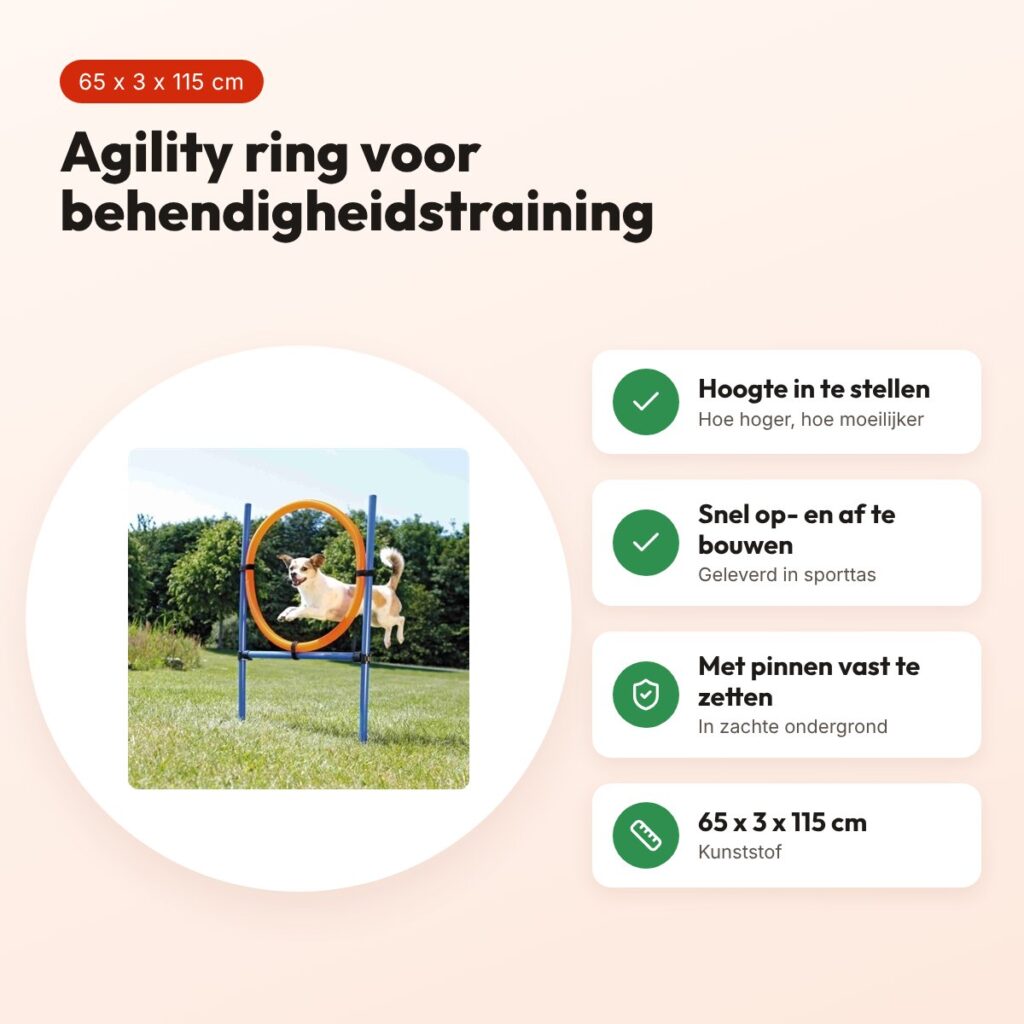 Trixie Dog Activity agility ring blauw/oranje 65 x 3 x 115 cm – kunststof – voordelen