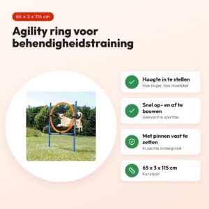 Trixie Dog Activity agility ring blauw/oranje 65 x 3 x 115 cm – kunststof – voordelen
