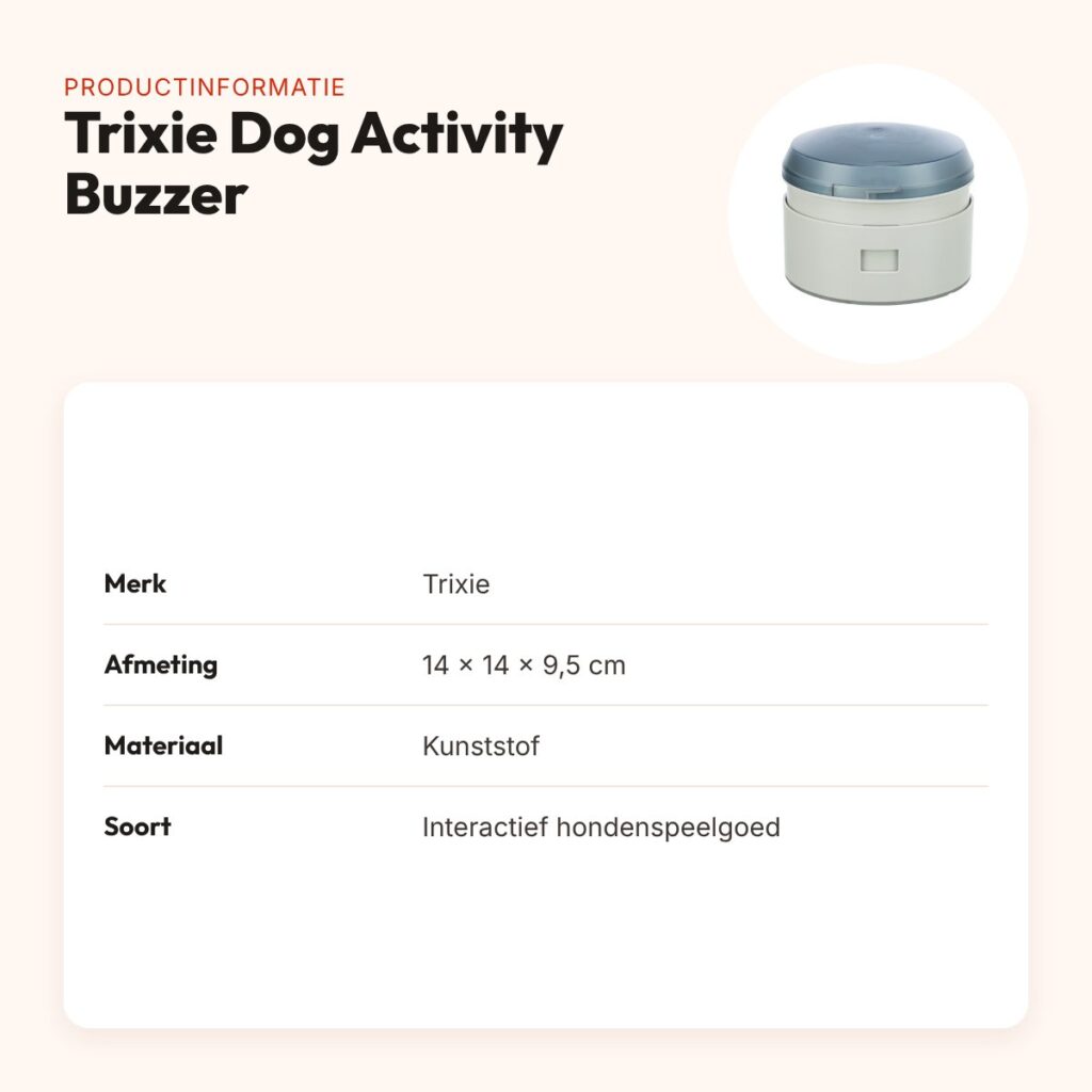 Trixie Dog Activity Buzzer 14 x 14 x 9,5 cm – interactief hondenspeelgoed – productinformatie
