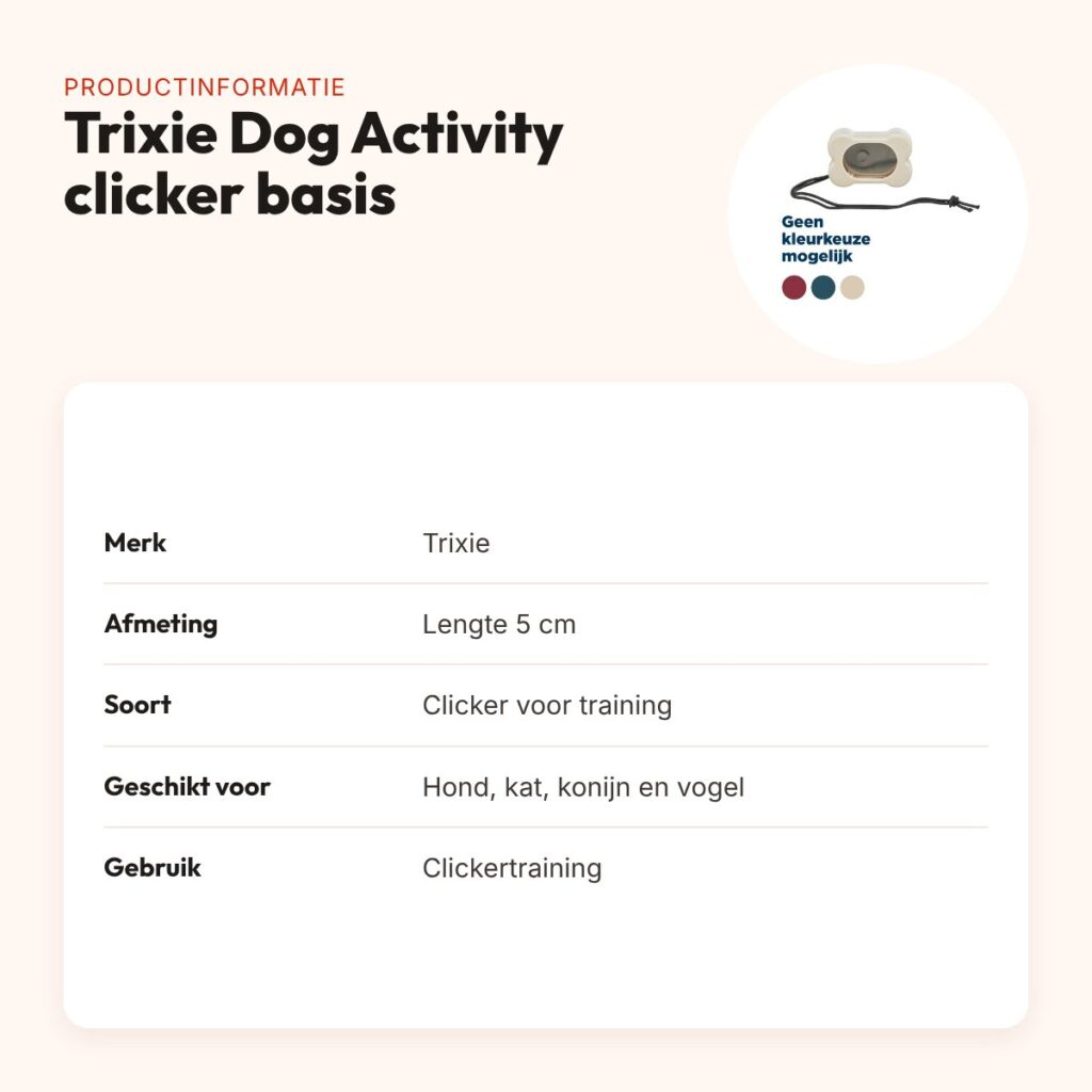 Trixie Dog Activity clicker basis 5 cm – met handleiding – productinformatie