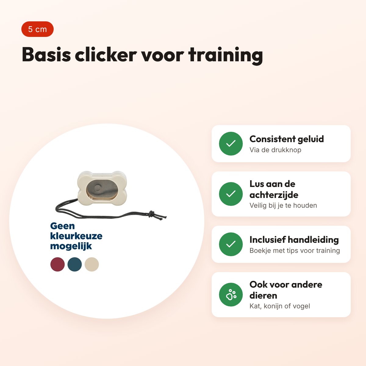 Trixie Dog Activity clicker basis 5 cm – met handleiding – voordelen