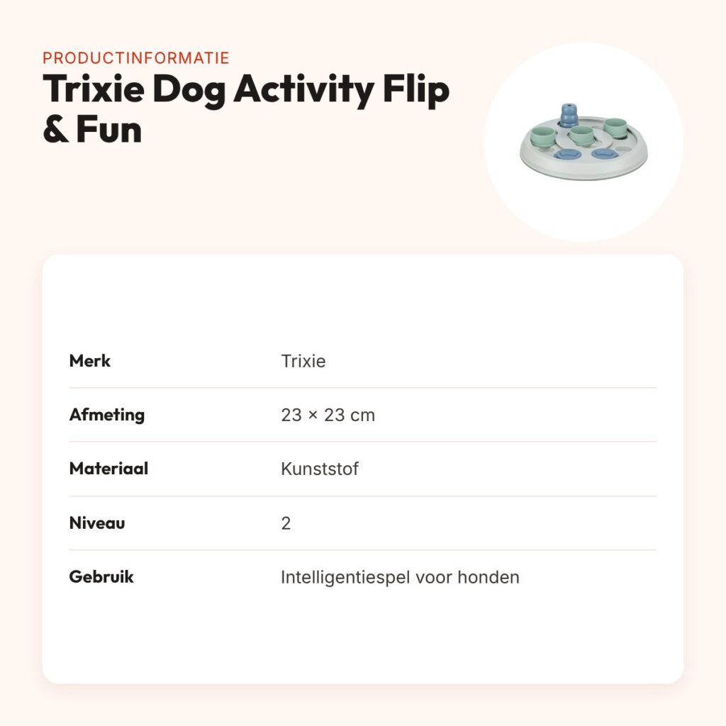 Trixie Dog Activity Flip & Fun 23 x 23 cm – intelligentiespel met kegel – productinformatie