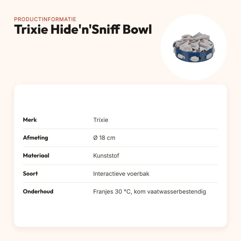 Trixie Dog Activity Hide'n'Sniff bowl 18 cm – interactieve voerbak – productinformatie