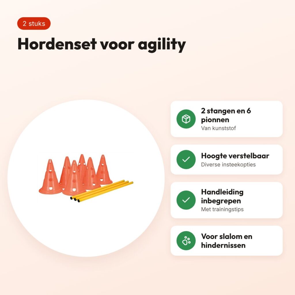 Trixie Dog Activity hordenset 2 stuks – 6 pionnen, verstelbaar – voordelen