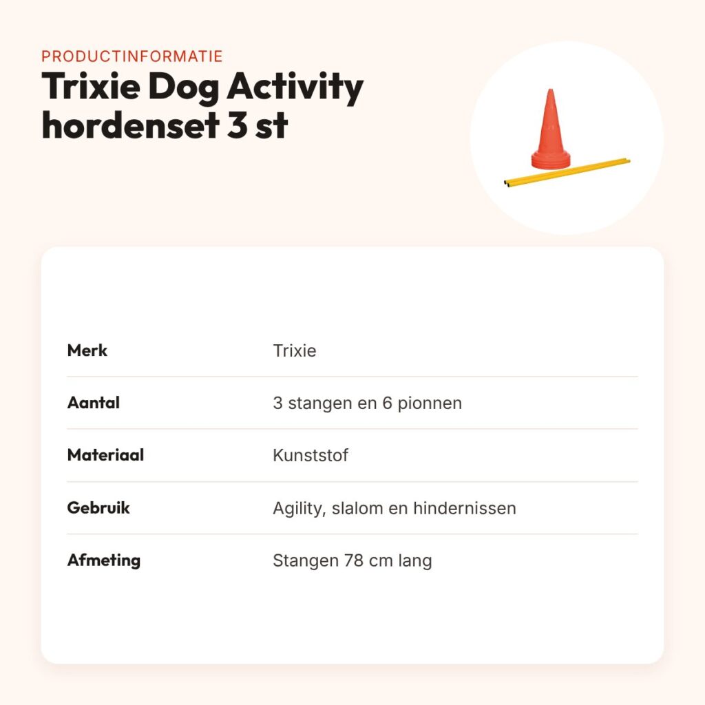 Trixie Dog Activity hordenset 3 stuks – 6 pionnen, verstelbaar – productinformatie