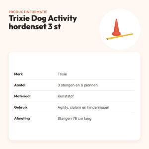 Trixie Dog Activity hordenset 3 stuks – 6 pionnen, verstelbaar – productinformatie
