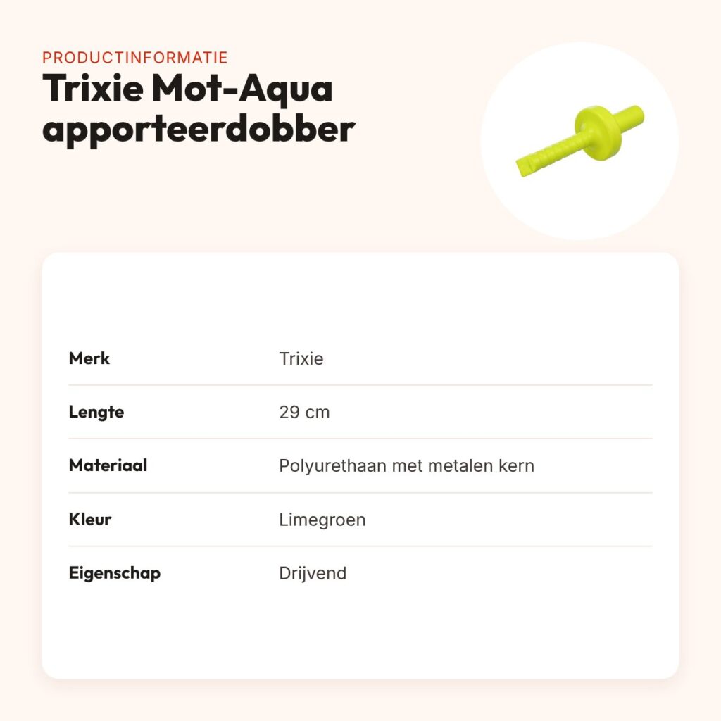 Trixie Dog Activity Mot-Aqua apporteerdobber limegroen 29 cm – drijvend – productinformatie
