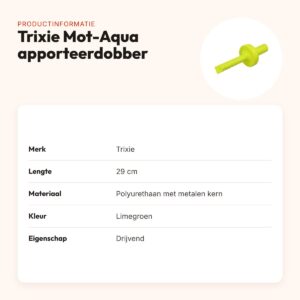 Trixie Dog Activity Mot-Aqua apporteerdobber limegroen 29 cm – drijvend – productinformatie
