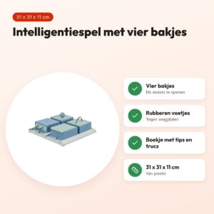 Trixie Dog Activity Poker Box 1 – intelligentiespel 31 x 31 cm, 4 bakjes – voordelen