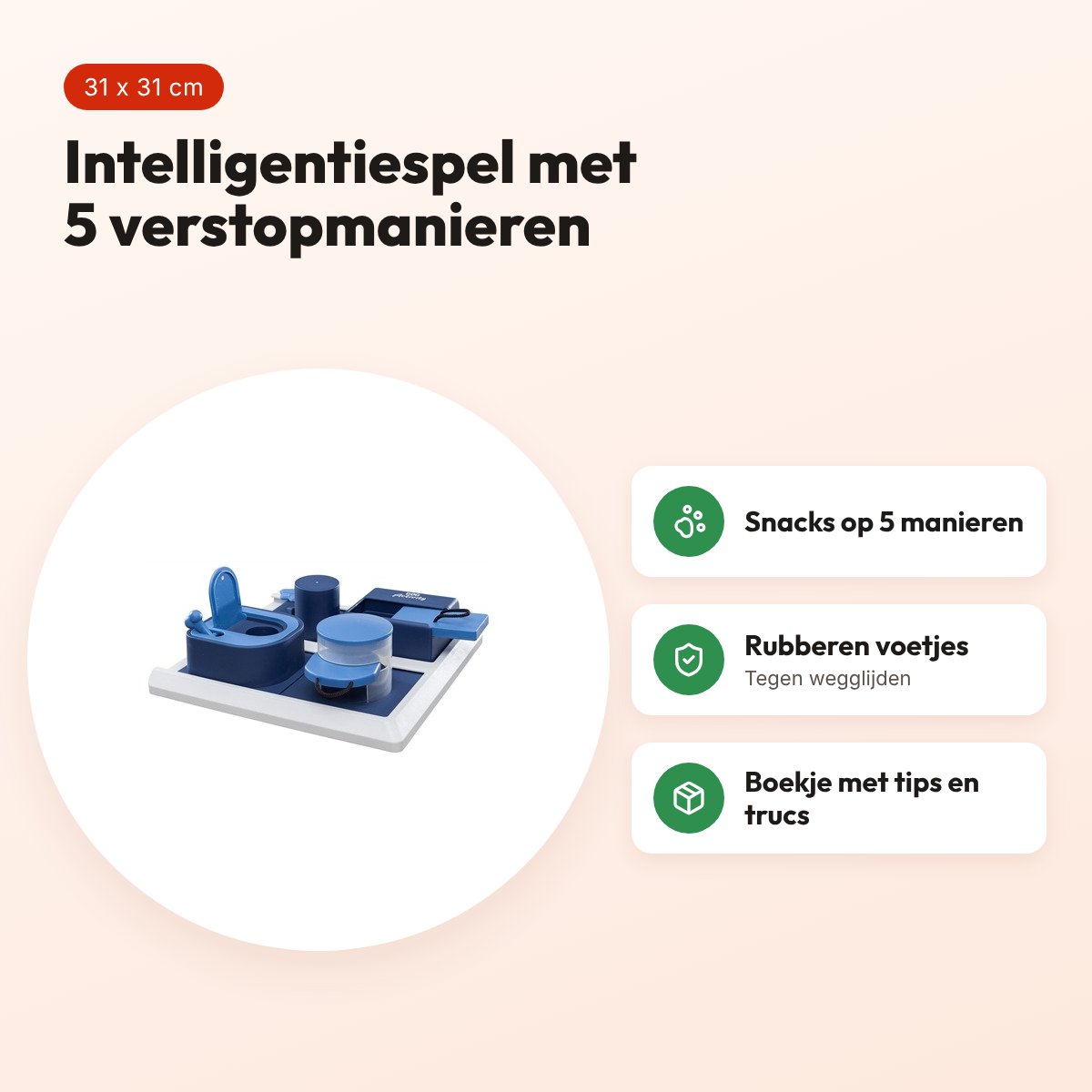 Trixie Dog Activity Poker Box 2 – intelligentiespel 31 x 31 cm – voordelen