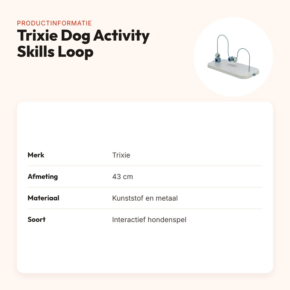 Trixie Dog Activity Skills Loop 43 cm – interactief hondenspel – productinformatie