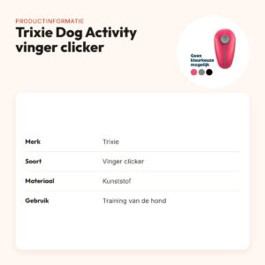 Trixie Dog Activity vinger clicker kunststof – voor hondentraining – productinformatie