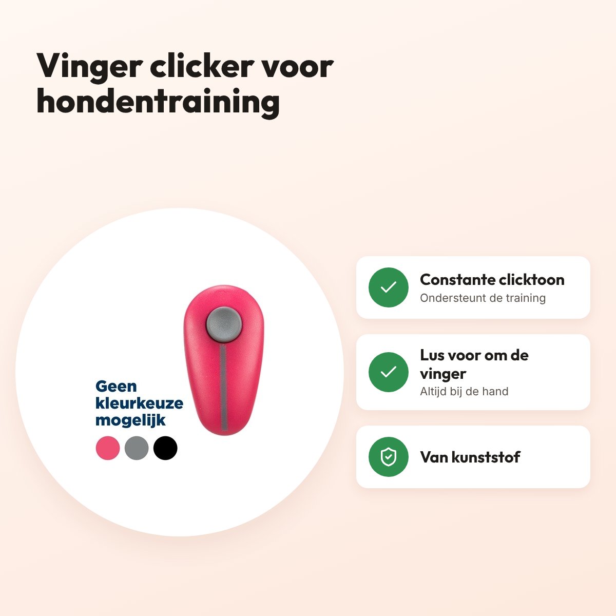 Trixie Dog Activity vinger clicker kunststof – voor hondentraining – voordelen