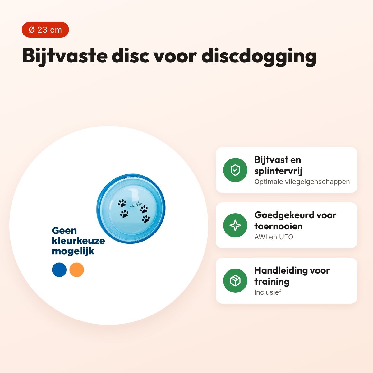 Trixie Dog Disc kunststof 23 cm – bijtvast, voor discdogging – voordelen