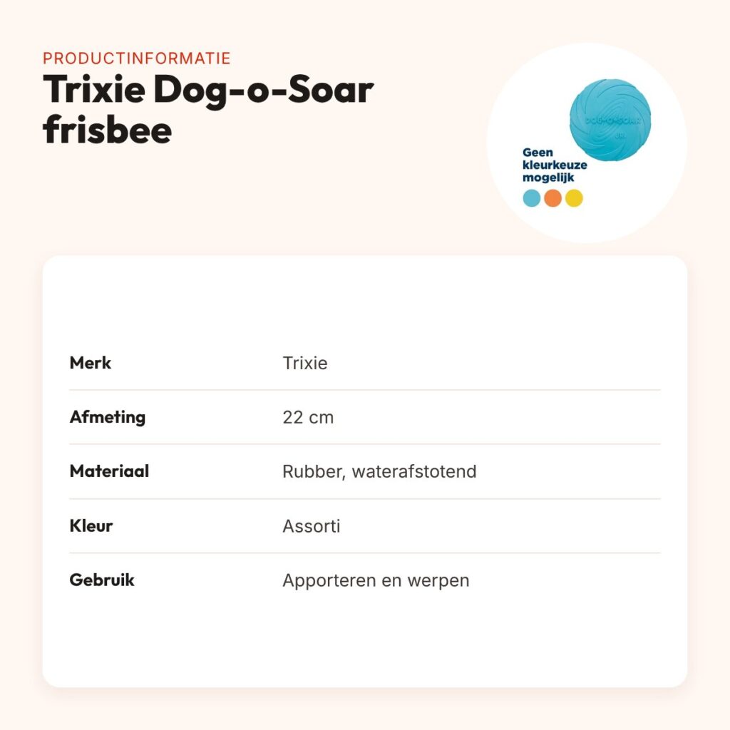 Trixie Dog-o-Soar rubber frisbee 22 cm – waterafstotend, assorti – productinformatie