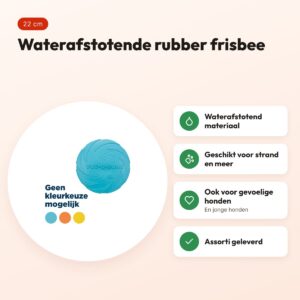 Trixie Dog-o-Soar rubber frisbee 22 cm – waterafstotend, assorti – voordelen