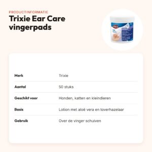 Trixie Ear Care vingerpads 50 stuks – oorreiniging met aloë vera – productinformatie