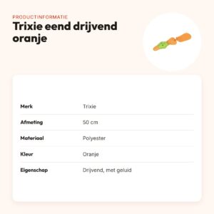 Trixie eend drijvend polyester oranje 50 cm – met geluid – productinformatie