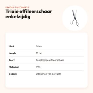 Trixie effileerschaar enkelzijdig professioneel 18 cm – RVS, geluidsarm – productinformatie