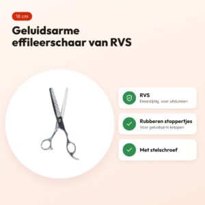 Trixie effileerschaar enkelzijdig professioneel 18 cm – RVS, geluidsarm – voordelen