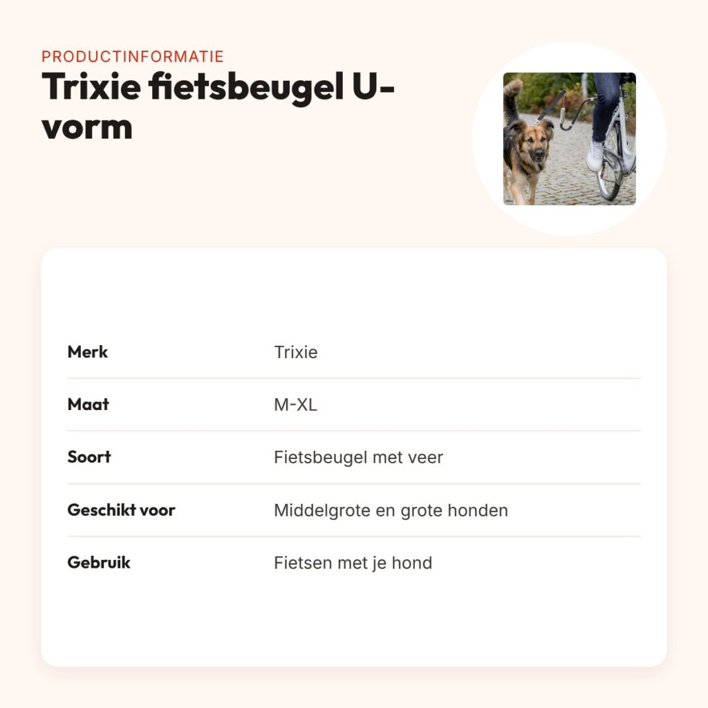 Trixie fietsbeugel U-vorm M-XL – reflecterend, voor grotere honden – productinformatie