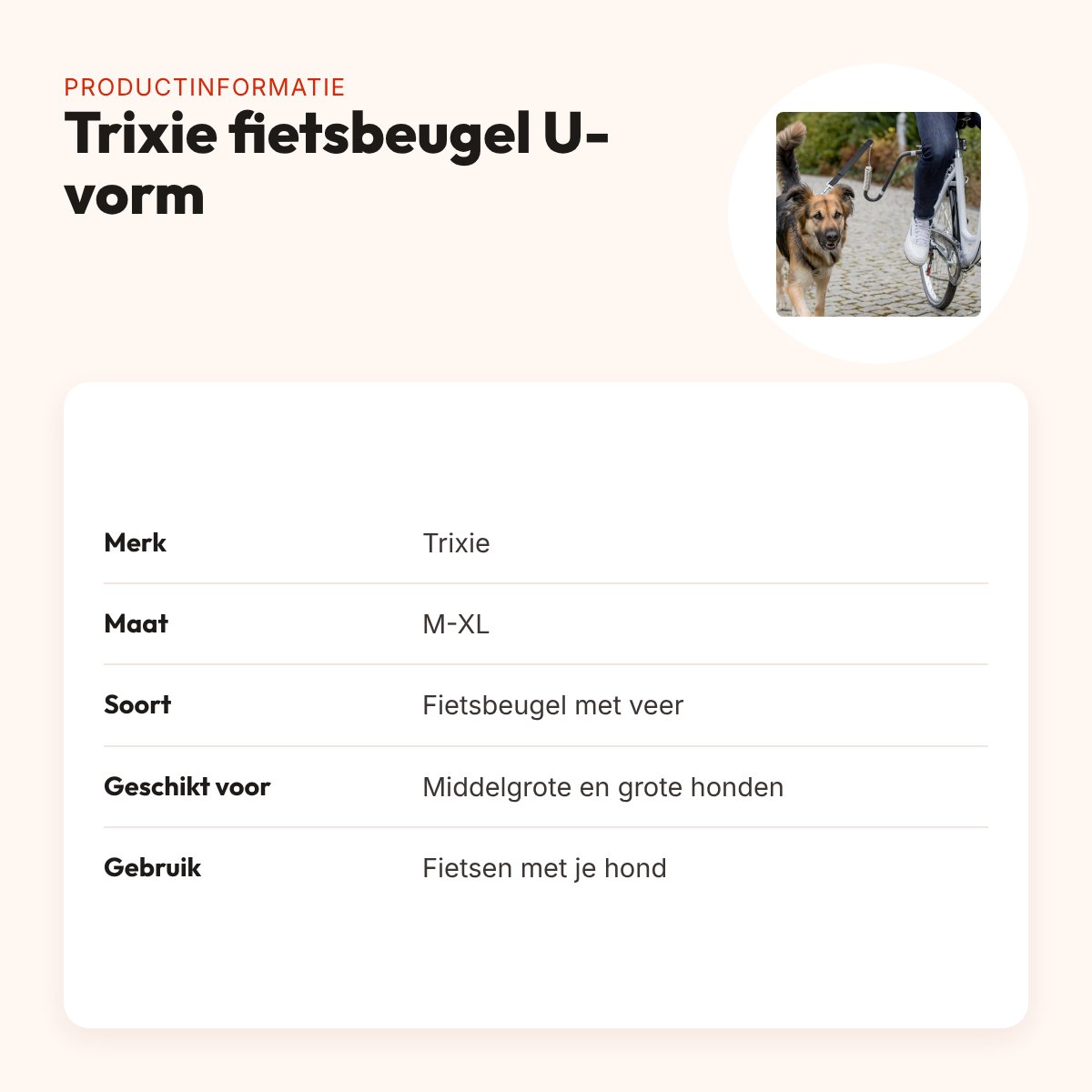 Trixie fietsbeugel U-vorm M-XL – reflecterend, voor grotere honden – productinformatie