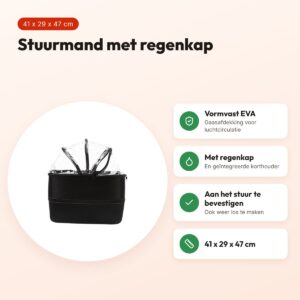 Trixie fietsmand voor op het stuur zwart 41 x 29 x 47 cm – met regenkap – voordelen