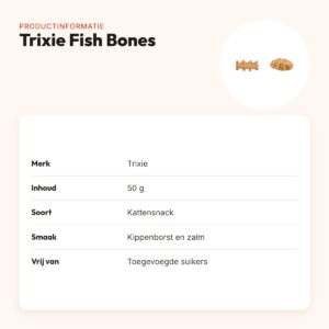 Trixie Fish Bones kattensnack kippenborst en zalm 50 g – productinformatie