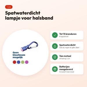 Trixie Flasher metaal 1 cm – spatwaterdicht lampje voor halsband of riem – voordelen